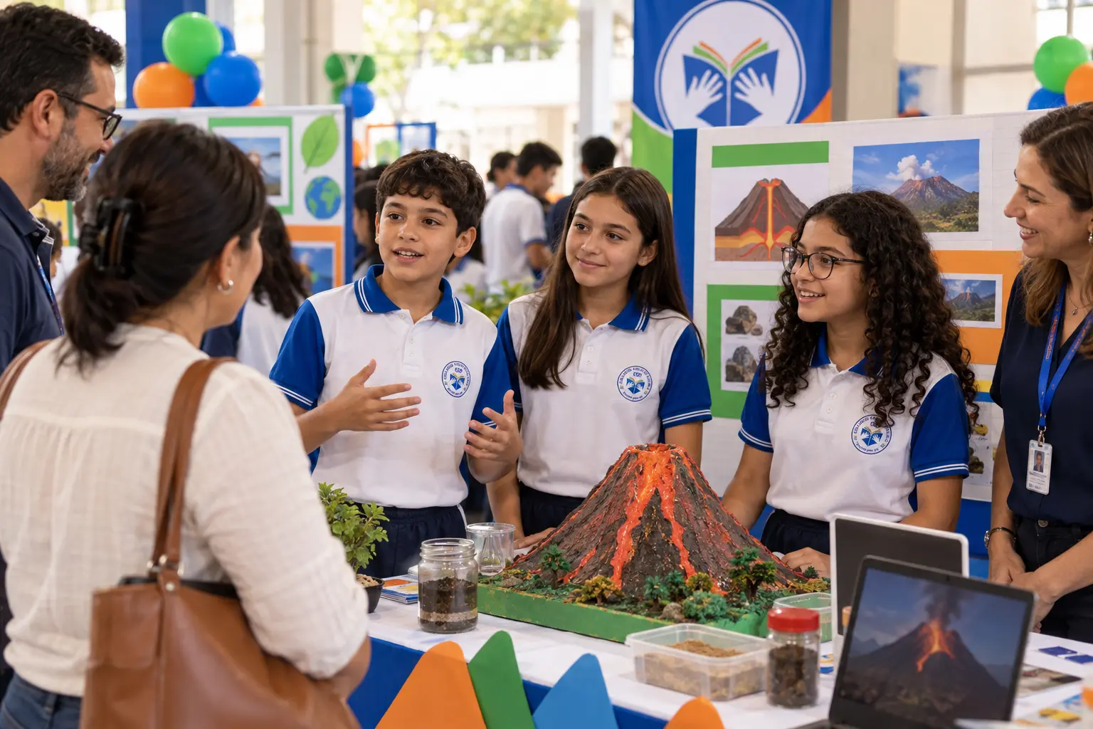 Alunos apresentando projeto na Feira Cultural e Científica